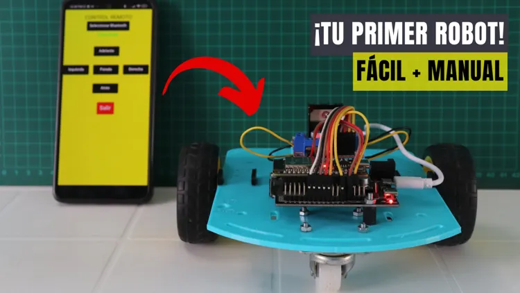 Robot controlado por Bluetooth con ESP32, app móvil y chasis impreso en 3D para principiantes