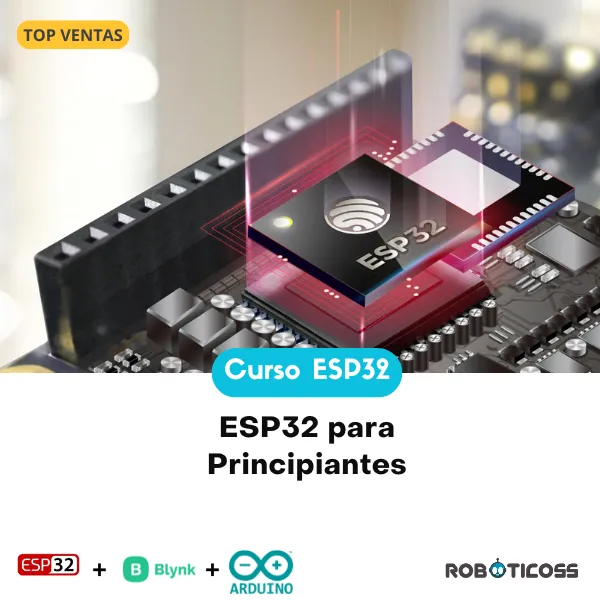 Placa ESP32 sobre una mesa de trabajo, utilizada en proyectos del curso ESP32 desde cero para aprender automatización e IoT.
