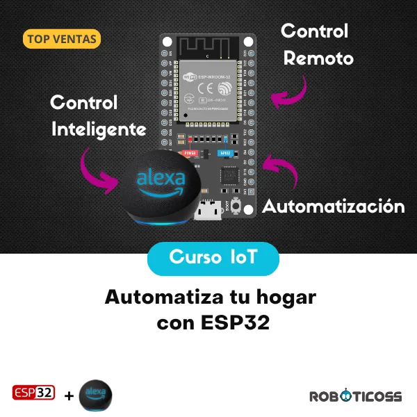 ESP32 con Alexa: curso de domótica y control por voz para crear dispositivos inteligentes y automatizar el hogar.