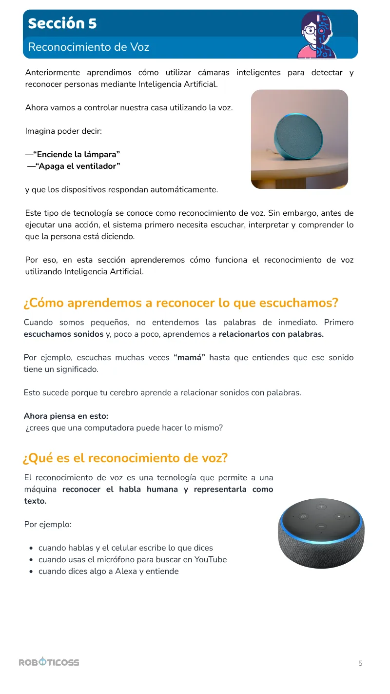 Reconocimiento de voz - casas inteligentes para niños